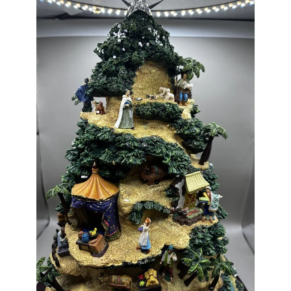 Thomas Kinkade Glory To The Newborn King Nativity Lighted Christmas Music Tree